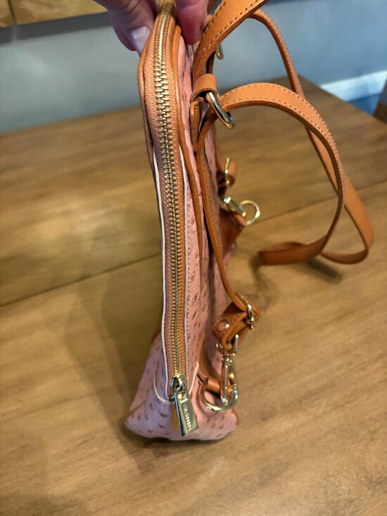 NWOT Rare Valentina Italian Ostrich Leather Backpack/Handle Bag. main image 7